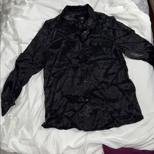 Liverpool Black Satin Shirt